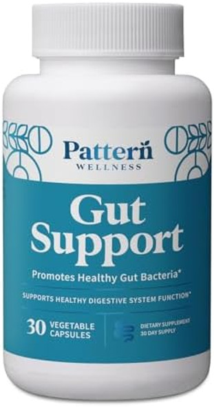 Pattern Wellness Gut Support Supplement - Digestive Support - Probiotic + Prebiotic Blend - Vegan, Non-Gmo - 3Rd Party Lab Tested - 30 Capsules Pattern Wellness Gut Support Supplement - Digestive Support - Probiotic + Prebiotic Blend - Vegan, Non-Gmo - 3Rd Party Lab Tested - 30 Capsules
