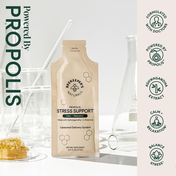 Ashwagandha Liposomal Stress Support By Beekeeper'S Naturals, 600Mg With Propolis, L-Theanine, Anti-Stress Support For Calm & Relaxation, 10Ct Ashwagandha Liposomal Stress Support By Beekeeper'S Naturals, 600Mg With Propolis, L-Theanine, Anti-Stress Support For Calm & Relaxation, 10Ct