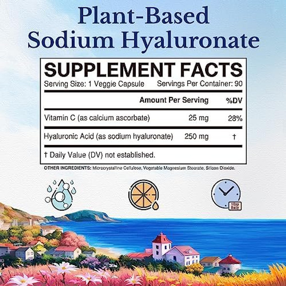 Vitalitown Magnesium + Hyaluronic Acid Bundle Magnesium Complex (Item 1) & Hyaluronic Acid Plus Vitamin C (Item 2) 120 Magnesium Capsules & 90 Hyaluronic Acid Capsules