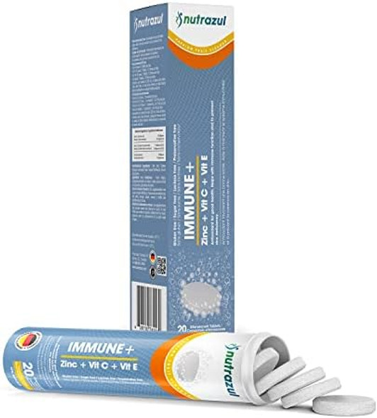 Nutrazul Immune+ Effervescent Tablets Vitamin C And Zinc With Vitamin E 20 Tablets Immune Support For Adults & Kids Ideal For Flu Season Protection Passion Fruit Flavor Nutrazul Immune+ Effervescent Tablets Vitamin C And Zinc With Vitamin E 20 Tablets Immune Support For Adults & Kids Ideal For Flu Season Protection Passion Fruit Flavor