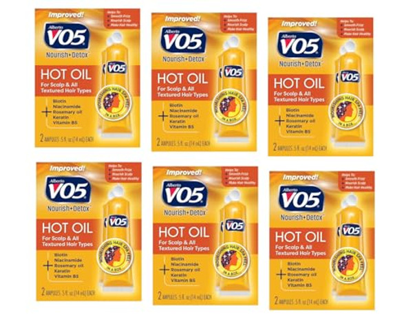Alberto Vo5 Moisturizing Hot Oil Treatment 0.5 Ounce 2-Count Tubes (Pack Of 6)