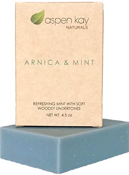 Aspen Kay Naturals Soap Set - Made With Natural And Organic Ingredients. Gentle Soap. 1 Arnica & Mint - 1 Calamine Soap – 1 Dead Sea Mud & Charcoal Soap - 4.5Oz Bar