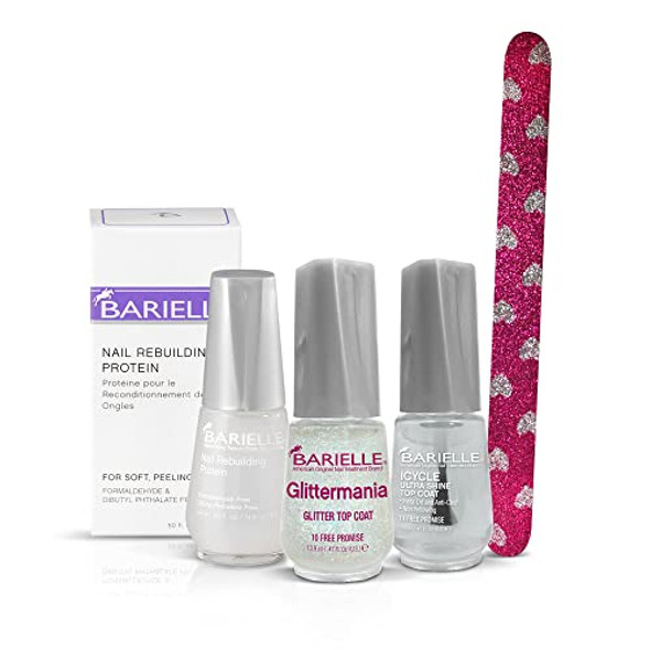 Barielle Home Manicure Collection 4-Pc Nail Care Collection - Includes Nail Rebuilding Protein Ultra Shine & Glitter Top Coats And Glitter Nail File Barielle Home Manicure Collection 4-Pc Nail Care Collection - Includes Nail Rebuilding Protein Ultra Shine & Glitter Top Coats And Glitter Nail File