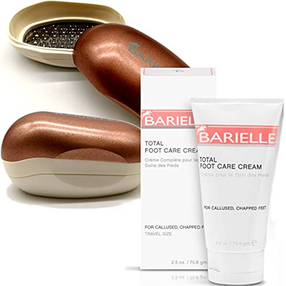 Barielle Portable Oval Gold & White Clamshell Foot File/Foot Rasp With 2.5Oz Total Care Foot Cream 2-Pc Foot Care Set Barielle Portable Oval Gold & White Clamshell Foot File/Foot Rasp With 2.5Oz Total Care Foot Cream 2-Pc Foot Care Set