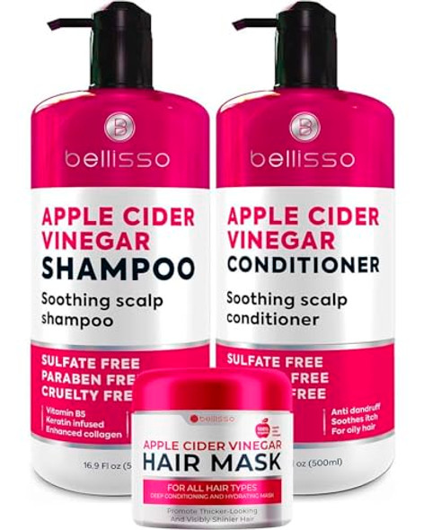 Bellisso Apple Cider Vinegar Conditioner And Apple Cider Vinegar Shampoo And Apple Cider Vinegar Deep Conditioning Mask Bellisso Apple Cider Vinegar Conditioner And Apple Cider Vinegar Shampoo And Apple Cider Vinegar Deep Conditioning Mask