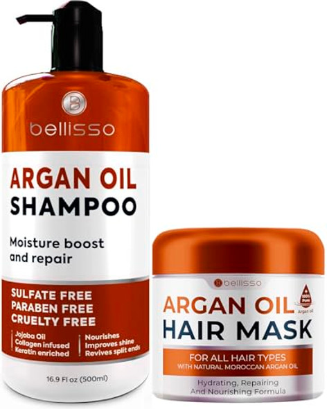 Bellisso Argan Oil Shampoo And Moroccan Argan Oil Mask