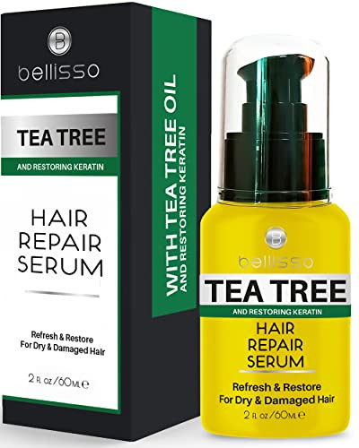 Bellisso Tea Tree Oil Hair Serum Shampoo & Mask For Dry Damaged Hair - Sulfate & Paraben  - 19.9 Fl Oz