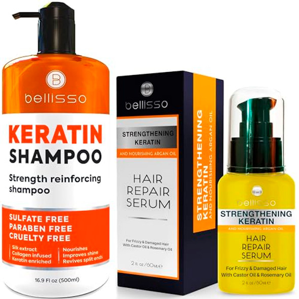 Bellisso Keratin Enriched Shampoo And Keratin Hair Serum