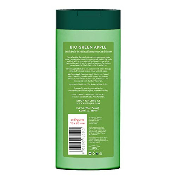 Biotique Bio Green Apple Fresh Daily Purifying Shampoo And Conditioner For Oily Scalp And Hair 180Ml Biotique Bio Green Apple Fresh Daily Purifying Shampoo And Conditioner For Oily Scalp And Hair 180Ml