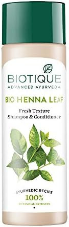 Biotique Bio Henna Leaf Fresh Texture Shampoo & Conditioner 120Ml /4.05 Oz. I Increase Gloss Hydration Shine I For Rich Dark Tones Hair - All Hair Types