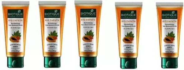 Biotique Bio Papaya Revitalizing Tan Removal Scrub 100 G (Pack Of 5)