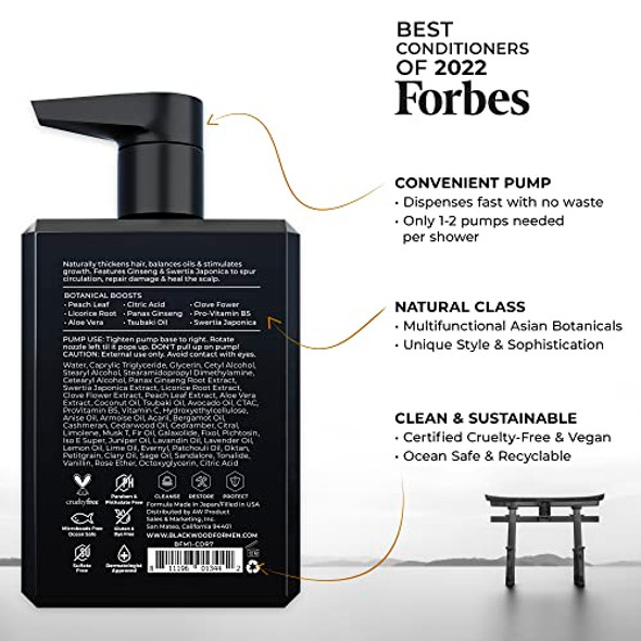 Blackwood For Men Active Man Daily Shampoo (7 Oz) Conditioner (7 Oz) & Pure Moisture Body Wash (7 Oz) Bundle - Men'S Thickening Formula For Hair Loss & Dandruff - Sulfate Paraben & Cruelty