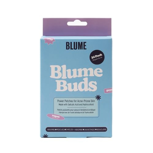 Blume Buds Salicylic Acid Pimple Patches For Face - Fsa & Hsa Eligible Acne Patches - Hydrocolloid Bandages To Help Absorb Oil & Speed Up Healing - Vegan & Biodegradable Overnight Skincare (24 Count)