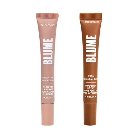 Blume Superbalm Duo - Tri-Peptide Vanilla Lip Balm (0.4 Fl Oz) + Tri-Peptide Toffee Soft Brown Tinted Lip Balm (0.4 Fl Oz) - Deep Hydration & Lip Plumping Set Blume Superbalm Duo - Tri-Peptide Vanilla Lip Balm (0.4 Fl Oz) + Tri-Peptide Toffee Soft Brown Tinted Lip Balm (0.4 Fl Oz) - Deep Hydration & Lip Plumping Set