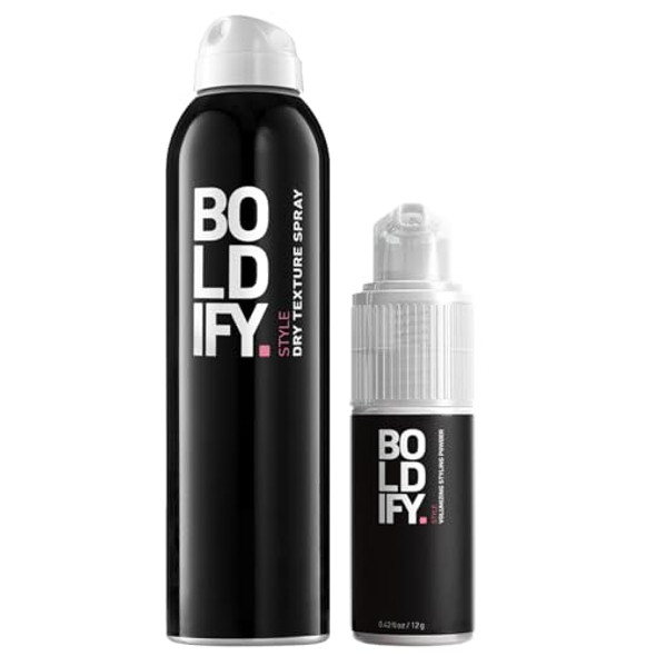 Boldify Dry Texture Spray + Volumzing Powder: Texture & Volume Bundle: 24 Hour Volume & Softness - No Mess Matting Or Clumping Boldify Dry Texture Spray + Volumzing Powder: Texture & Volume Bundle: 24 Hour Volume & Softness - No Mess Matting Or Clumping