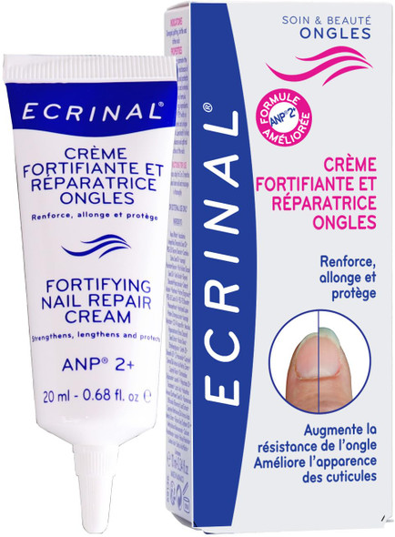 Ecrinal Fortifying Nail Repair Cream - Cuticle Cream For Dry Damaged Cuticles Nail Cream For Brittle Nails Nail Strengthening Cream With Anp 2+ Moisturizing & Growth Promotion Nail Cream 20Ml