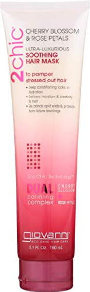 Giovanni 2Chic Ultra Luxurious Soothing Hair Mask Cherry Blossom & Rose Petals 5.1 Oz Giovanni 2Chic Ultra Luxurious Soothing Hair Mask Cherry Blossom & Rose Petals 5.1 Oz