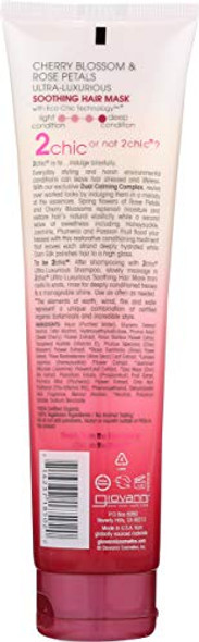 Giovanni 2Chic Ultra Luxurious Soothing Hair Mask Cherry Blossom & Rose Petals 5.1 Oz Giovanni 2Chic Ultra Luxurious Soothing Hair Mask Cherry Blossom & Rose Petals 5.1 Oz