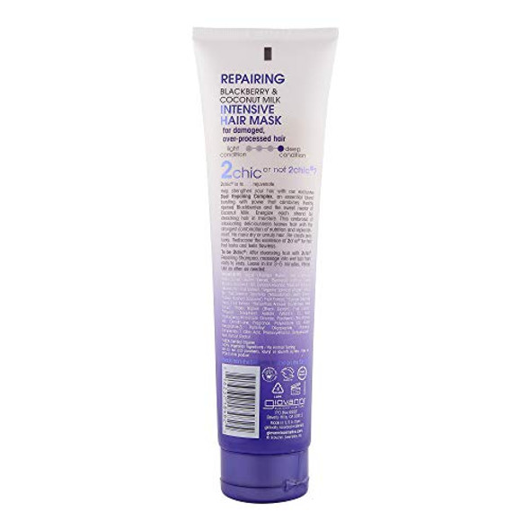 Giovanni 2Chic Ultra-Repairing Hair Mask - Blackberry & Coconut Oil For Dry Damaged & Processed Hair Argan Jojoba Shea Butter & Keratin Lauryl & Laureth Sulfate  Color Safe - 5 Oz Giovanni 2Chic Ultra-Repairing Hair Mask - Blackberry & Coconut Oil For Dry Damaged & Processed Hair Argan Jojoba Shea Butter & Keratin Lauryl & Laureth Sulfate  Color Safe - 5 Oz