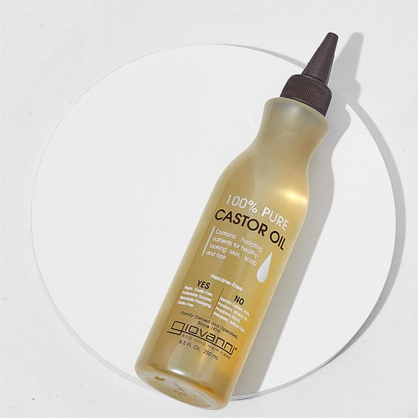 Giovanni Smoothing Castor Oil - 100% Pure All Hair Types Naturally Nourish Skin Moisturize Hair & Scalp Reduces Frizz & Helps Rebond Split Ends - 8.5 Oz