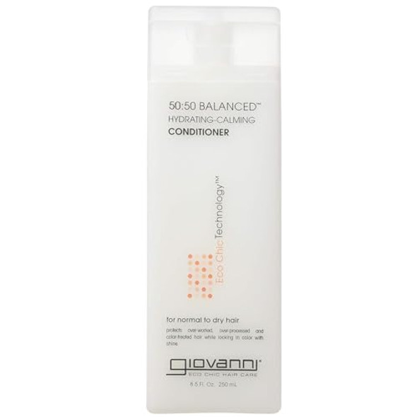 Giovanni Eco Chic 50:50 Balanced Hydrating Calming Conditioner - Leaves Hair Ph Balanced Ideal For Over-Processed Environmentally Stressed Hair No Parabens Color Safe Sulfate  - 8.5 Oz