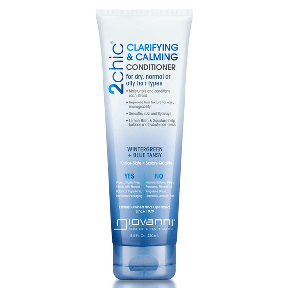 Giovanni 2Chic Clarifying & Calming Conditioner - Clarifying Hair Conditioner Helps Remove Residue Hydrating Detox Conditioner Color Safe Wintergreen & Blue Tansy - 24 Oz Giovanni 2Chic Clarifying & Calming Conditioner - Clarifying Hair Conditioner Helps Remove Residue Hydrating Detox Conditioner Color Safe Wintergreen & Blue Tansy - 24 Oz