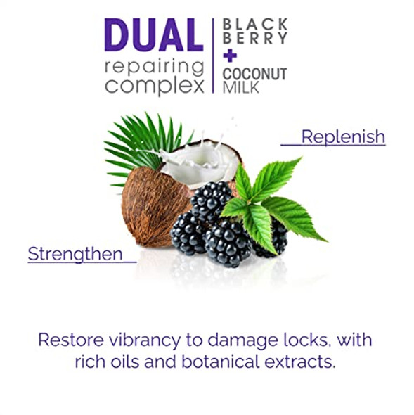 Giovanni 2Chic Ultra-Repairing Shampoo - For Damaged Over-Processed Hair Helps Restore Hair'S Natural Elasticity Blackberry & Coconut Oil Argan Shea Butter Color Safe - 24 Fl Oz