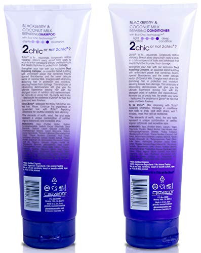 Giovanni Cosmetics - 2Chic Repairing Shampoo & Conditioner 8.5 Fluid Ounce / 250 Milliliter - Dual Repairing Complex For Damaged Over-Processed Hair