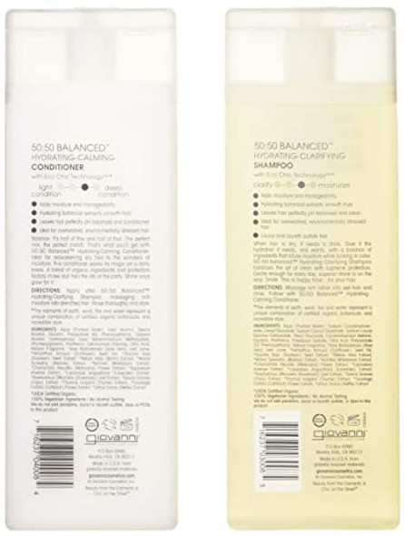 Giovanni 50:50 Balanced Remoisturizer Duo Set Shampoo Hydrating-Clarifying & Conditioner Hydrating-Calming 8.5 Oz Each
