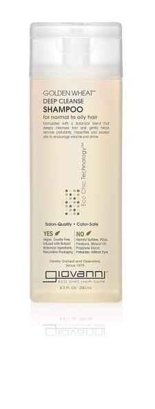 Giovanni Eco Chic Golden Wheat Deep Cleanse Shampoo - Shampoo For Oily Hair Deep Cleansing With Botanical Oils Helps Encourages Volume & Shine Color Safe - Spearmint Oil + Aloe Vera 8.5 Oz Giovanni Eco Chic Golden Wheat Deep Cleanse Shampoo - Shampoo For Oily Hair Deep Cleansing With Botanical Oils Helps Encourages Volume & Shine Color Safe - Spearmint Oil + Aloe Vera 8.5 Oz