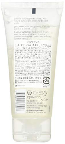 Giovanni Cosmetics L.A. Natural Styling Gel - Strong Hold Eco Chic Technology Grapefruit Seed Extract Aloe Vera Leaf Juice Vitamins & Minerals Nourish Your Hair Frizz- - 2 Oz