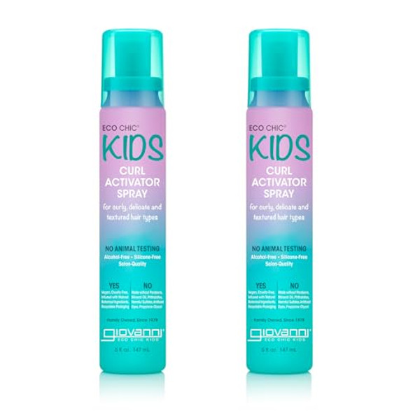Giovanni Eco Chic Kids Curl Activator Spray - Curl Refresher Spray For Kids Curl Refresher Spray For Curly Hair Curl Revitalizer Spray For Curly Hair - 5 Fl Oz (Pack Of 2) Giovanni Eco Chic Kids Curl Activator Spray - Curl Refresher Spray For Kids Curl Refresher Spray For Curly Hair Curl Revitalizer Spray For Curly Hair - 5 Fl Oz (Pack Of 2)