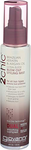 Giovanni 2Chic Brazilian Keratin & Argan Oil Ultra-Sleek Blow Out Styling Mist 4.5 Oz Liquid Giovanni 2Chic Brazilian Keratin & Argan Oil Ultra-Sleek Blow Out Styling Mist 4.5 Oz Liquid