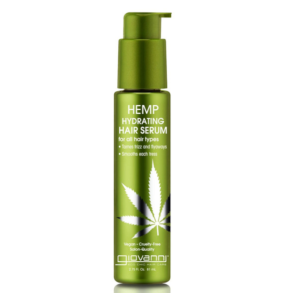 Giovanni Hemp Hydrating Hair Serum - Hemp Seed Oil Aloe Vera Frankincense Helps Stimulate Moisturize & Revitalize Damaged Hair No Parabens Color Safe For All Hair Types Hair Oil Serum - 2.75 Oz
