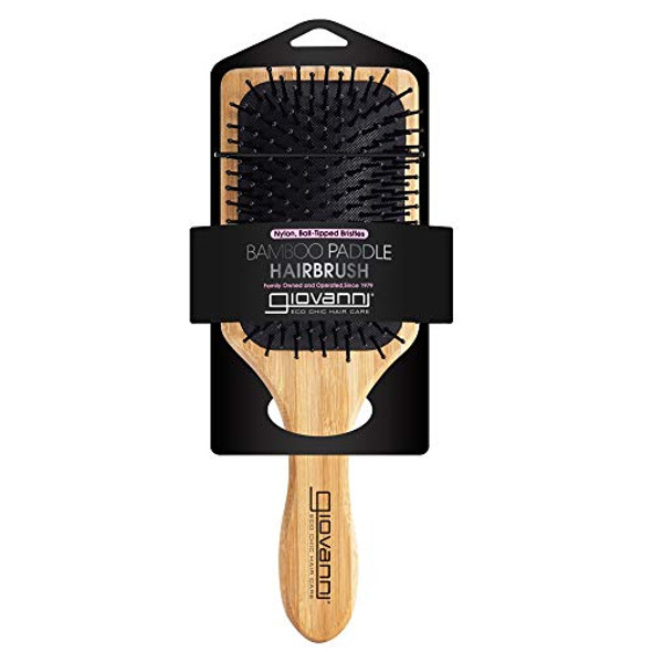 Giovanni Rectangular Paddle Hair Brush With Real Bamboo Handle And Base Beige Pack Of 1 Giovanni Rectangular Paddle Hair Brush With Real Bamboo Handle And Base Beige Pack Of 1