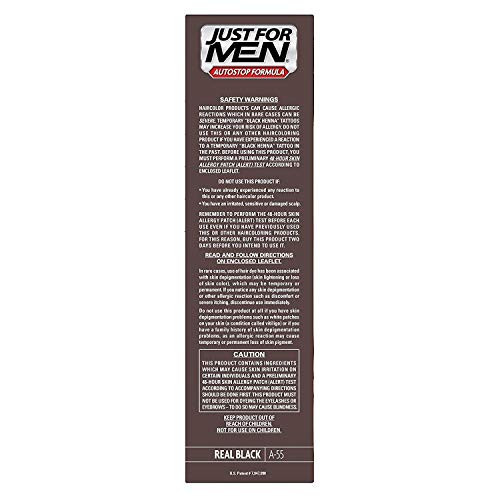 Just For Men Autostop Men'S Comb-In Hair Color Real Black 1.2 Ounces Each (8)