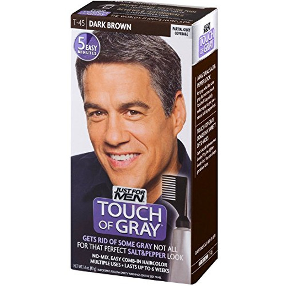 Just For Men Touch Of Gray Hair Treatment T-45 Dark Brown 1 Each (Pack Of 10)