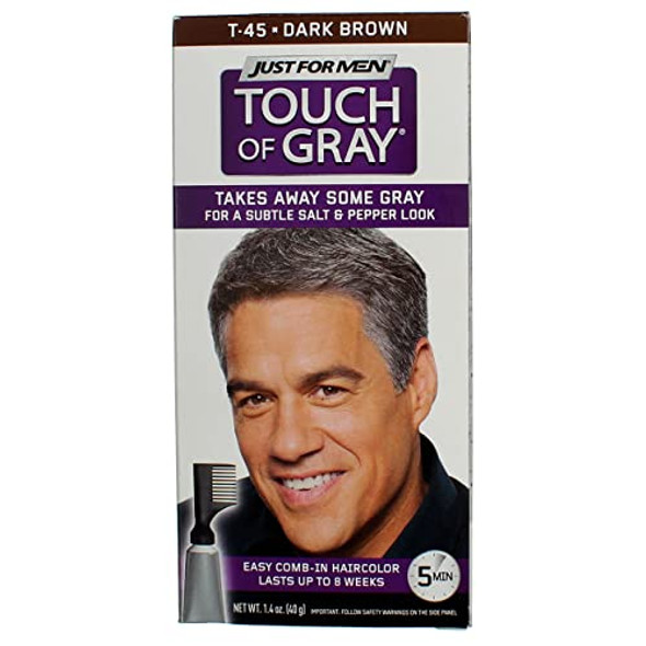 Just For Men Touch Of Gray Hair Treatment T-45 Dark Brown 1 Each (Pack Of 4)