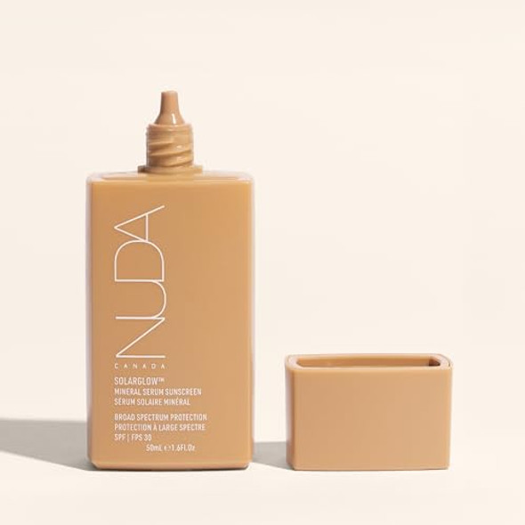 Nuda Canada  Solarglow Mineral Serum Sunscreen  Spf 30 Broad-Spectrum Zinc Oxide Mineral  Non Comedogenic Face For Sensitive Skin  Reef-Friendly Mineral Sunscreen For Face (50 Ml)
