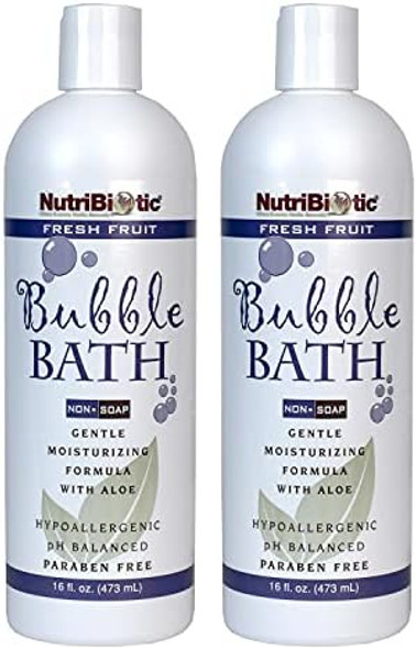Nutribiotic Bubble Bath Fresh Fruit 16 Oz. Twin Pack  Gentle Moisturizing With Gse Aloe & Botanicals  Bubble Bath Fun For Kids Too  Tear- Oil- Vegan Hypoallergenic & Ph-Balanced Nutribiotic Bubble Bath Fresh Fruit 16 Oz. Twin Pack  Gentle Moisturizing With Gse Aloe & Botanicals  Bubble Bath Fun For Kids Too  Tear- Oil- Vegan Hypoallergenic & Ph-Balanced
