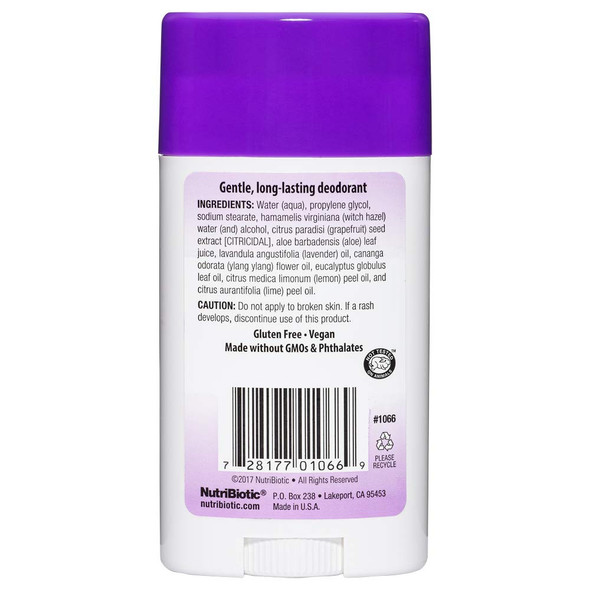 Nutribiotic Deodorant Lavender 2.6 Oz Stick  With Witch Hazel Grapefruit Seed Extract Aloe & Lavender Oil  Vegan &  Of Aluminum Paraben Phthalates Gluten Gmo'S & Fragrance Nutribiotic Deodorant Lavender 2.6 Oz Stick  With Witch Hazel Grapefruit Seed Extract Aloe & Lavender Oil  Vegan &  Of Aluminum Paraben Phthalates Gluten Gmo'S & Fragrance