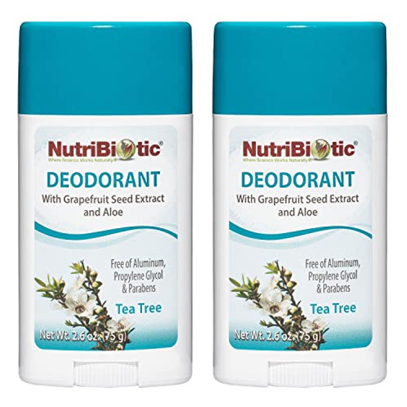 Nutribiotic Deodorant Tea Tree 2.6 Ounce Stick Twin Pack  With Witch Hazel Grapefruit Seed Extract Aloe Tea Tree & Peppermint  Vegan &  Of Aluminum Paraben Phthalates Gluten & Gmos Nutribiotic Deodorant Tea Tree 2.6 Ounce Stick Twin Pack  With Witch Hazel Grapefruit Seed Extract Aloe Tea Tree & Peppermint  Vegan &  Of Aluminum Paraben Phthalates Gluten & Gmos