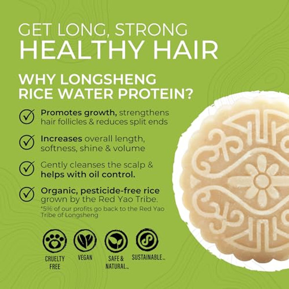 Viori  Waterfall Shampoo And Conditioner Bar Set And Bamboo Holder - Made With Rice Water For Hair Growth - Handcrafted Sulfate  Shampoo And Conditioner