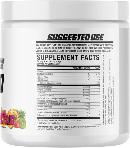 Axe & Sledge 212º Thermo Weight Management Powder  200Mg Caffeine  Energy Focus & Appetite Control  Advanced Metabolism Booster  Men & Women  30 Servings Citrus Grapefruit