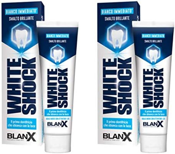Blanx: "Instant White" Whitening Toothpaste  2.54 Fluid Ounces (75Ml) Tubes (Pack Of 2)  [ Italian Import ]