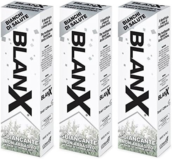 Blanx: Whitening Toothpaste With Arctic Lichens  2.54 Fluid Ounces (75Ml) Tubes (Pack Of 3)  [ Italian Import ]