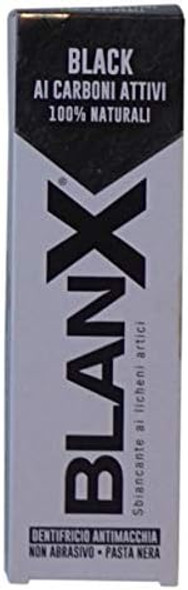 Blanx: "Black" Whitening Black Toothpaste - 2.54 Fluid Ounces (75Ml) Tube (Pack Of 4) [ Italian Import ]