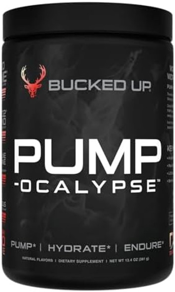 Bucked Up Pump-Ocalypse Raspberry Lemonade  Nitric Oxide And L Arginine Supplement  Citrulline Malate Glycerpump  Ultimate N.O. Booster  Lean Muscle Support  Blood Flow Vascularity Hydration Endurance