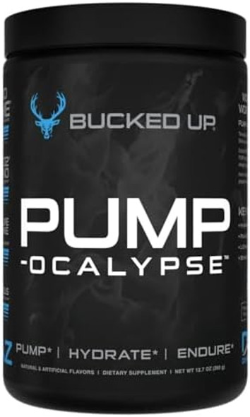 Bucked Up Pump-Ocalypse Blue Raz  Nitric Oxide And L Arginine Supplement With Citrulline Malate Glycerpump  Ultimate N.O. Booster  Lean Muscle Support For Blood Flow Vascularity Hydration And Endurance Bucked Up Pump-Ocalypse Blue Raz  Nitric Oxide And L Arginine Supplement With Citrulline Malate Glycerpump  Ultimate N.O. Booster  Lean Muscle Support For Blood Flow Vascularity Hydration And Endurance