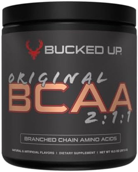 Bucked Up Original Bcaa 2:1:1 Branched Chain Essential Amino Acids - Supplement Powder -  100% Pure 2:1:1 Instantized Formula  Pre/Post Workout  30 Servings  (Apple Jacked Flavor)